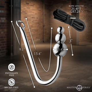 Beaded Anal Hook w/ Rope