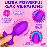 Ribbed Vibrating Silicone Butt Plug