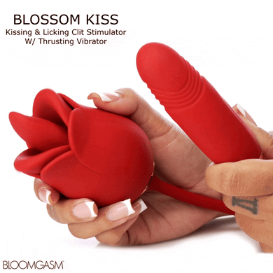 Blossom Kiss Kissing & Licking Clit Stimulator w/ Thrusting Vibrator