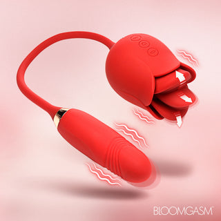 Blossom Kiss Kissing & Licking Clit Stimulator w/ Thrusting Vibrator