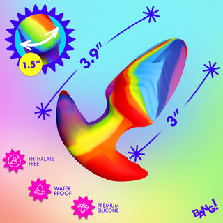 Rainbow Rotating & Vibrating Silicone Butt Plug