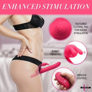 Silicone Rabbit Vibrator Strap-On w/ Remote