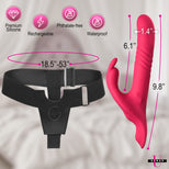 Silicone Rabbit Vibrator Strap-On w/ Remote