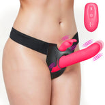 Silicone Rabbit Vibrator Strap-On w/ Remote