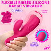 Flexible Ribbed Silicone Rabbit Vibrator