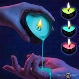 3-Set UV Blacklight Reactive Heart Drip Candle