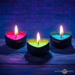 3-Set UV Blacklight Reactive Heart Drip Candle