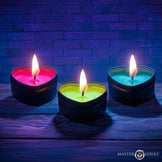 3-Set UV Blacklight Reactive Heart Drip Candle