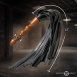 Lasher Leather Flogger with Wooden Handle