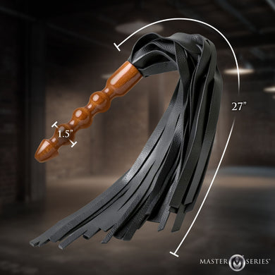 Lasher Leather Flogger with Wooden Handle