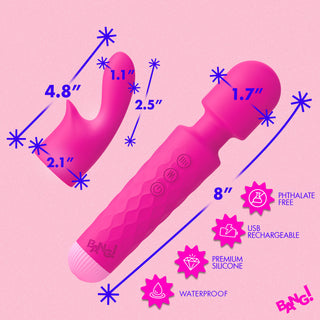 Silicone Vibrating Wand & G-Spot Attachment