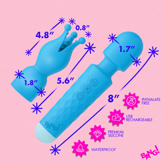 Silicone Vibrating Wand & Teaser Attachment