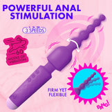 Silicone Vibrating Wand & Anal Beads Attachment