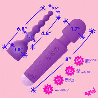 Silicone Vibrating Wand & Anal Beads Attachment