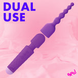 Silicone Vibrating Wand & Anal Beads Attachment