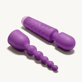 Silicone Vibrating Wand & Anal Beads Attachment