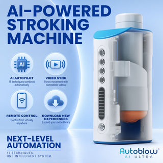 Autoblow AI Ultra AI-powered stroking machine with AI autopilot, video sync, remote control and downloadable experiences