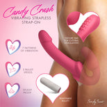 Pink Vibrating Strapless Strap-On