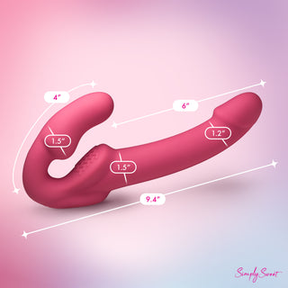 Pink Vibrating Strapless Strap-On