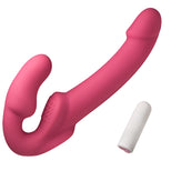 Pink Vibrating Strapless Strap-On