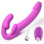 Purple Vibrating Strapless Strap-On w/ Remote