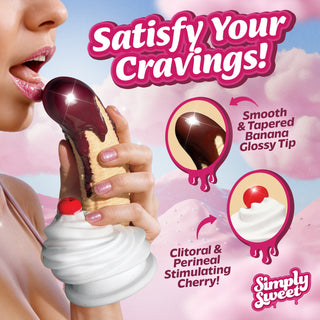 Chocolate Dipped Banana Split Premium Silicone Dildo w/ Suction Base