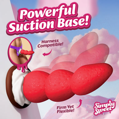 Strawberry Sweet Cream Premium Silicone Dildo w/ Suction Base