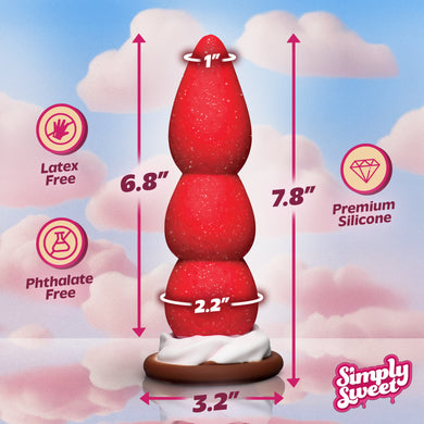 Strawberry Sweet Cream Premium Silicone Dildo w/ Suction Base