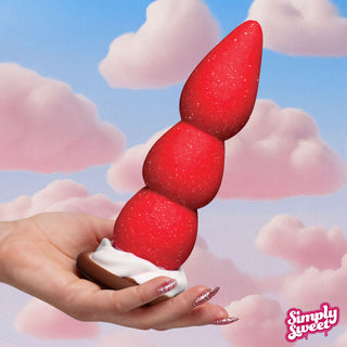Strawberry Sweet Cream Premium Silicone Dildo w/ Suction Base