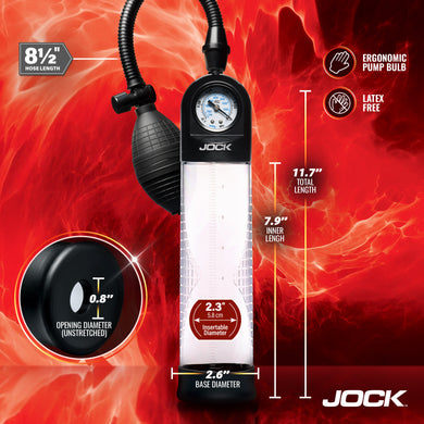 JOCK Advanced Pump Up Gauge Penis Pump with Bulb