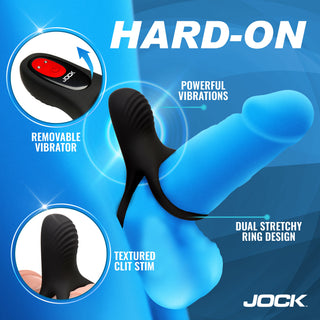 Enhancers Hard-On Vibrating Silicone C-Ring w/ Clit Stimulator