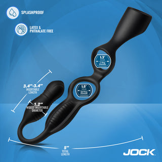 JOCK Enhancers Hype Max Thrusting & Vibrating Anal Plug w/ C-Ring