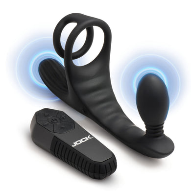 JOCK Enhancers Triple Rush Vibrating C-Ring & Anal Plug w/ Remote