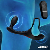 JOCK Enhancers Triple Rush Vibrating C-Ring & Anal Plug w/ Remote