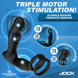 JOCK Enhancers P-Drive Sliding & Rocking Prostate Vibrator w/ C-Ring