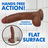 Dark Bareskin Dildo with Balls