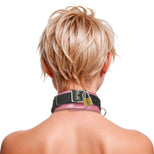 Strict Leather Deluxe Black and Pink Locking Collar