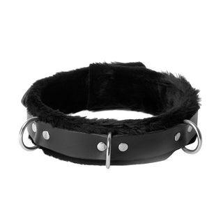Strict Leather Fur Low Rise Locking Collar