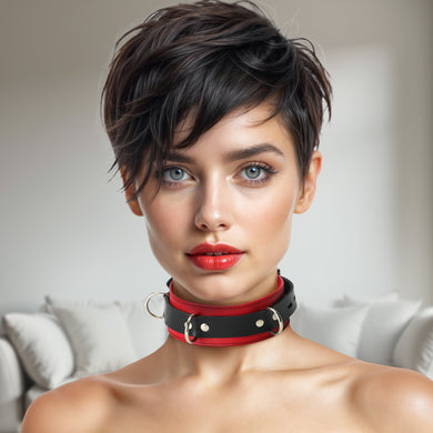 Strict Leather Deluxe Locking Red/Black Collar