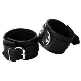 Strict Leather Fur Lined Wrist or Ankle Cuffs