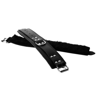 Strict Leather Fur Lined Wrist or Ankle Cuffs