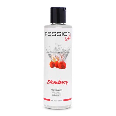 8oz Licks Water Based Flavored Lube - Strawberry
