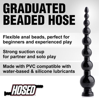 Hosed 19 Inch Graduated Beaded Anal Snake