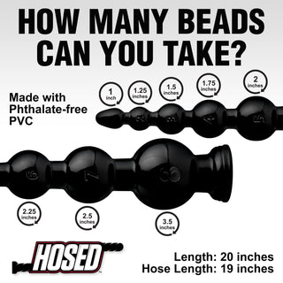 Hosed 19 Inch Graduated Beaded Anal Snake