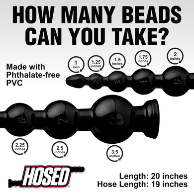 Hosed 19 Inch Graduated Beaded Anal Snake