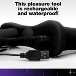 Black Double Take 10X Double Penetration Vibrating Strap-on & Harness
