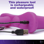Purple Double Take 10X Double Penetration Vibrating Strap-on Harness