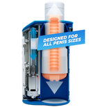 Autoblow AI Ultra cutaway showing the full-shaft stroker, designed for all penis sizes