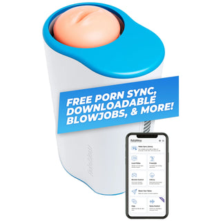 Autoblow AI Ultra mouth sleeve with phone web app for video sync and downloadable blowjobs