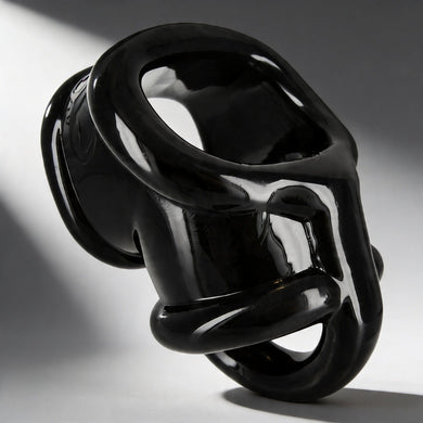 Black molded erection enhancer with dual ring structure for added stability and comfort